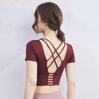 Women's Yoga Sports Top - Fitted Short Sleeve Summer