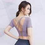 Women's Yoga Sports Top - Fitted Short Sleeve Summer