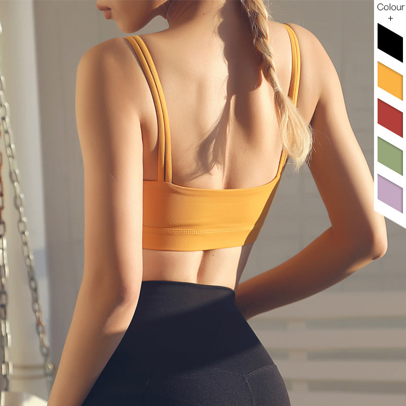 Yoga Sports Bra with Double Thin Straps Tank Top