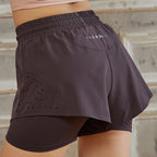 Women's Running Attached Two-Piece Fitness Shorts