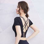 Women's Yoga Sports Top - Fitted Short Sleeve Summer