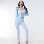 3PCS Women's Seamless Yoga Set - Leggings, Crop Top, Bra